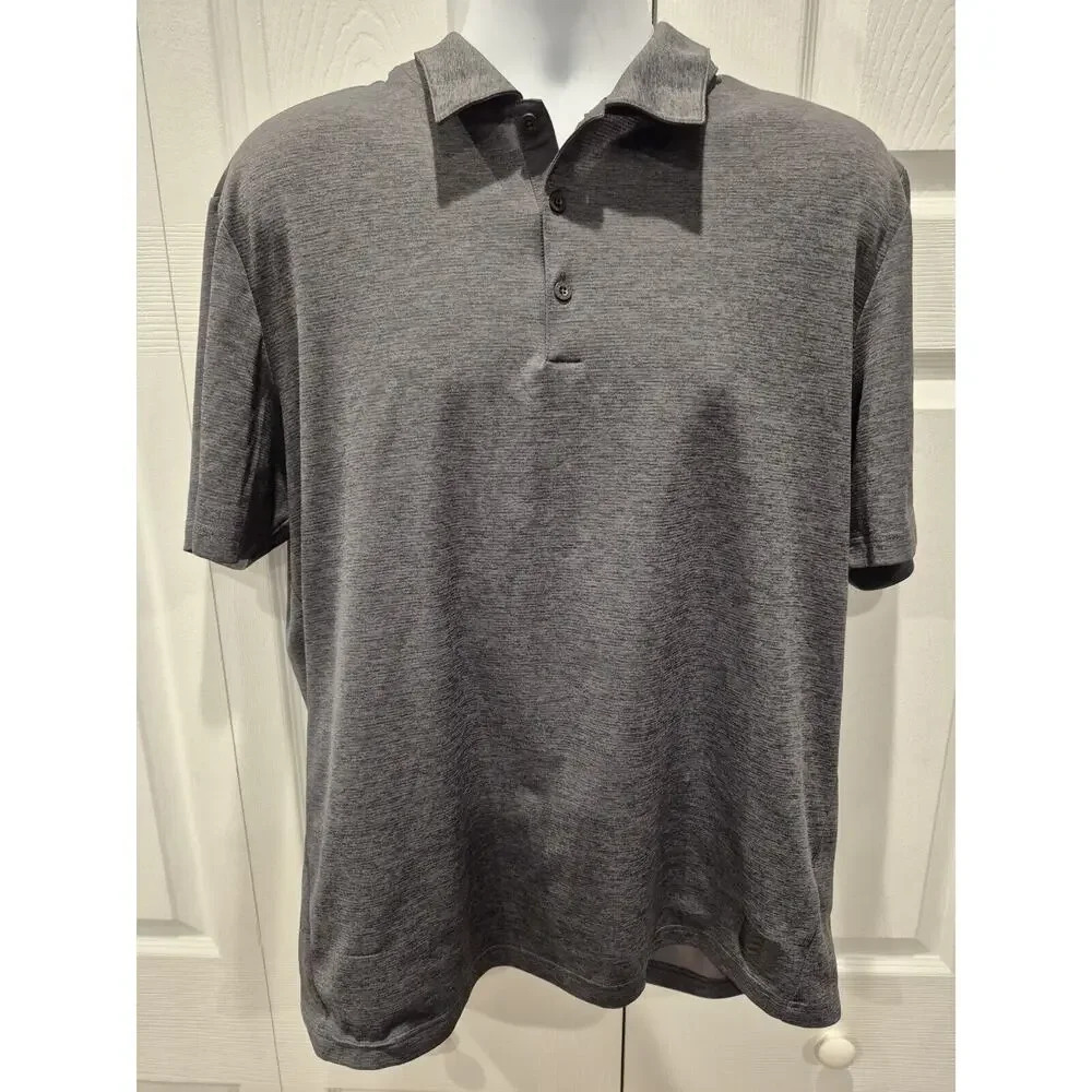 Adidas Brand With The 3 Stripes Golf Tennis Rugby Polo Gray XL Short Sleeve